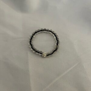 Clear and rhinestone beaded bracelet